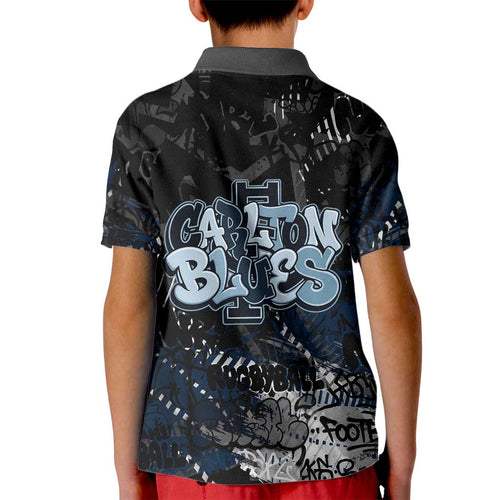 Carlton Blues Kid Polo Shirt Urban Graffiti Street Art - Bold Abstract Spray Paint