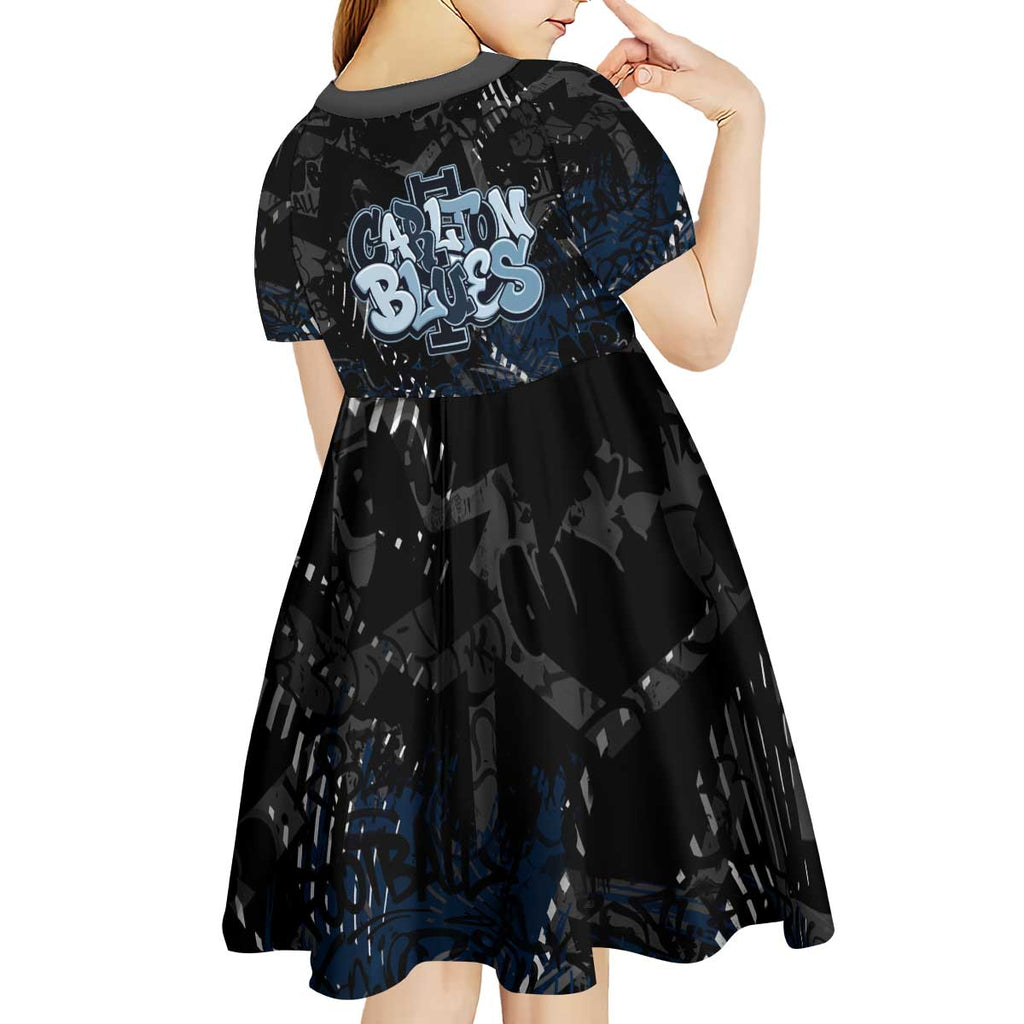 Carlton Blues Kid Short Sleeve Dress Urban Graffiti Street Art - Bold Abstract Spray Paint