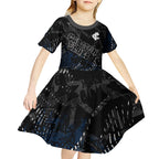 Carlton Blues Kid Short Sleeve Dress Urban Graffiti Street Art - Bold Abstract Spray Paint