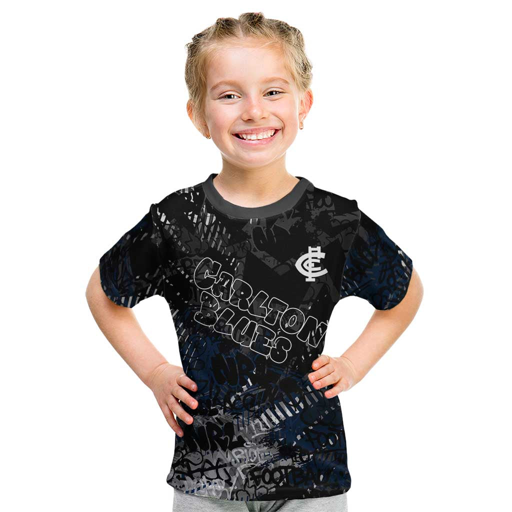 Carlton Blues Kid T Shirt Urban Graffiti Street Art - Bold Abstract Spray Paint