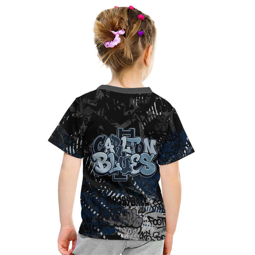 Carlton Blues Kid T Shirt Urban Graffiti Street Art - Bold Abstract Spray Paint