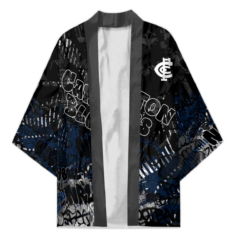 Carlton Blues Kimono Urban Graffiti Street Art - Bold Abstract Spray Paint