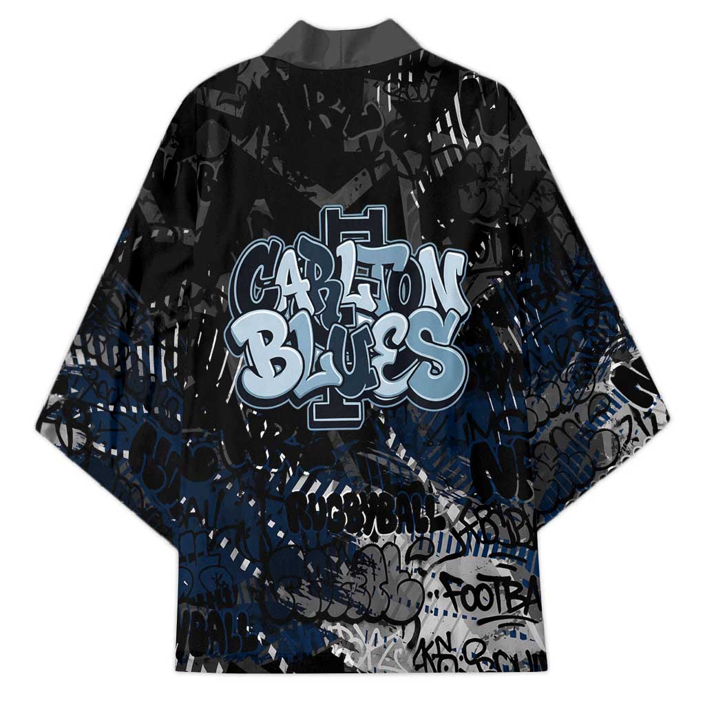 Carlton Blues Kimono Urban Graffiti Street Art - Bold Abstract Spray Paint