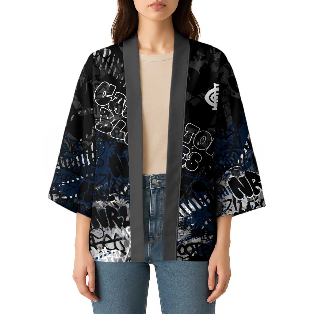 Carlton Blues Kimono Urban Graffiti Street Art - Bold Abstract Spray Paint
