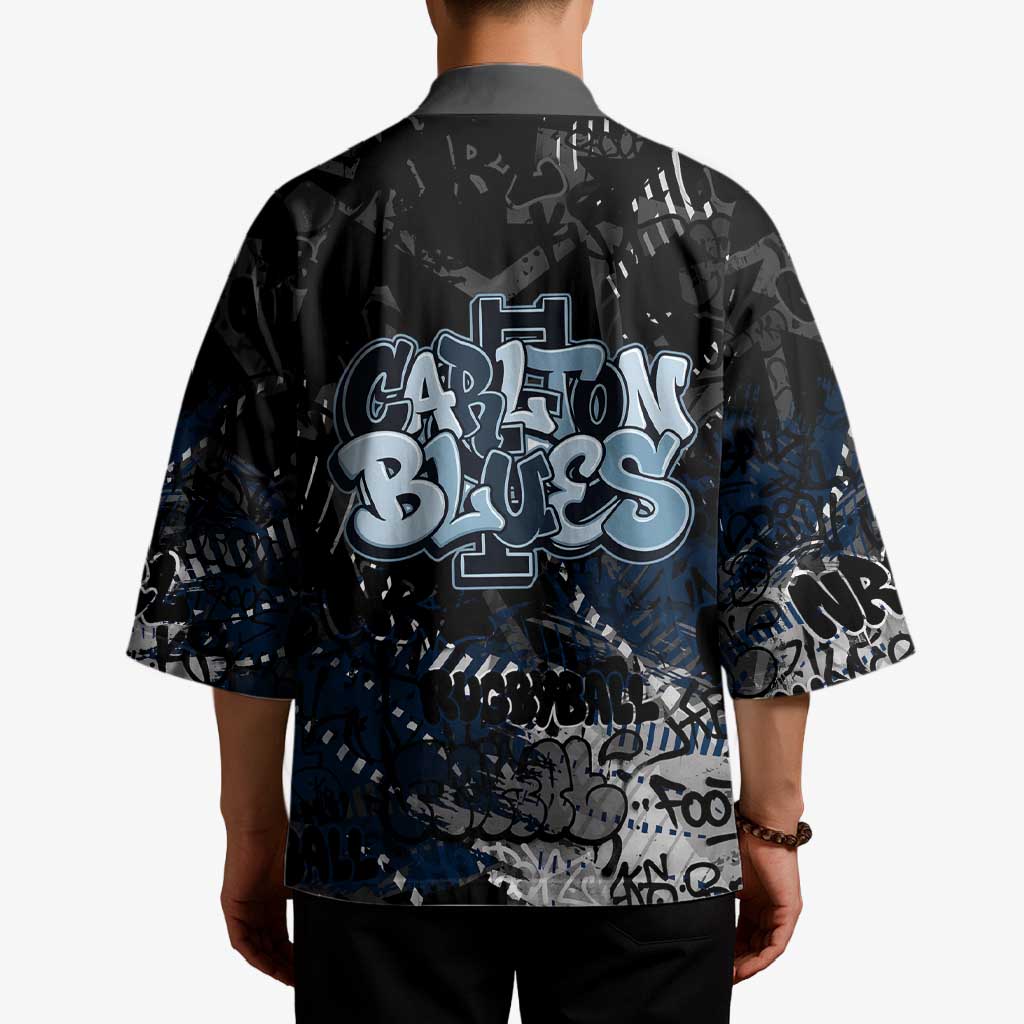 Carlton Blues Kimono Urban Graffiti Street Art - Bold Abstract Spray Paint