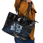 Carlton Blues Leather Tote Bag Urban Graffiti Street Art - Bold Abstract Spray Paint