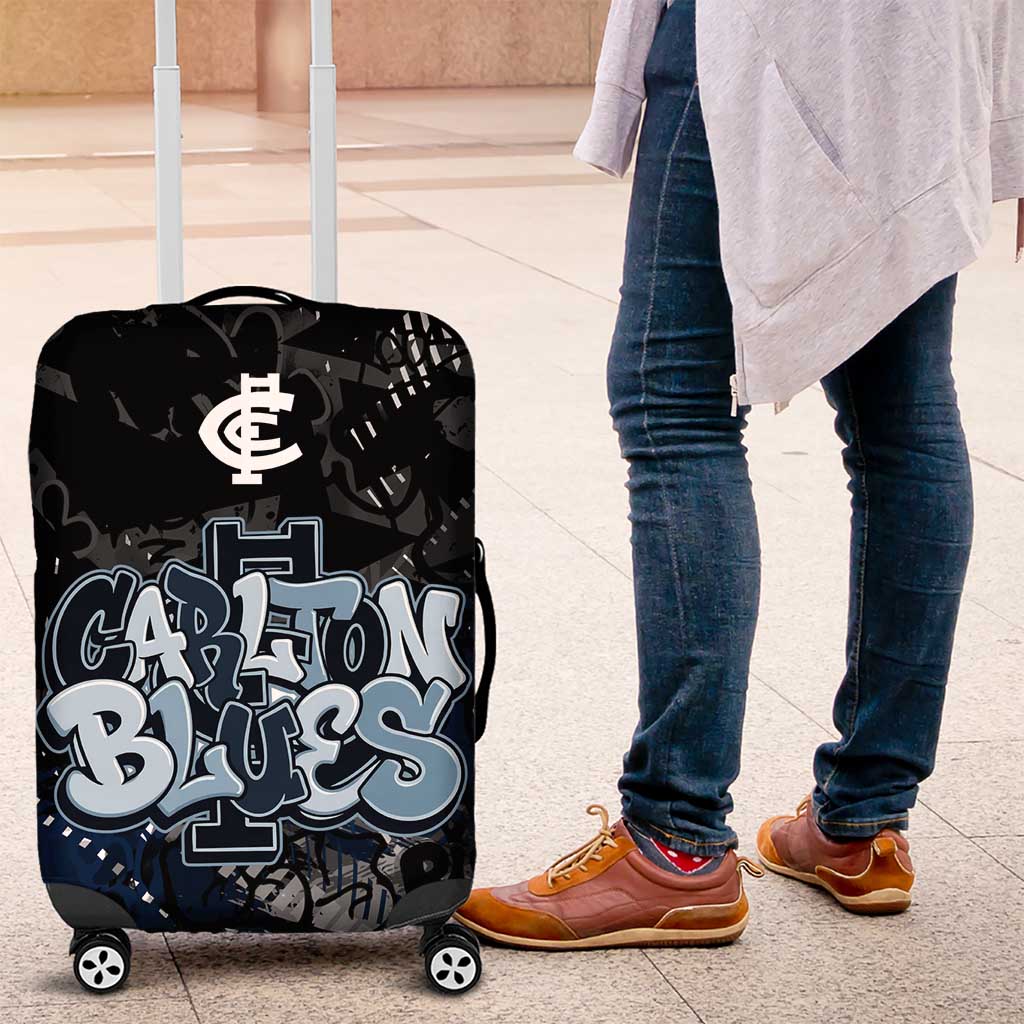 Carlton Blues Luggage Cover Urban Graffiti Street Art - Bold Abstract Spray Paint