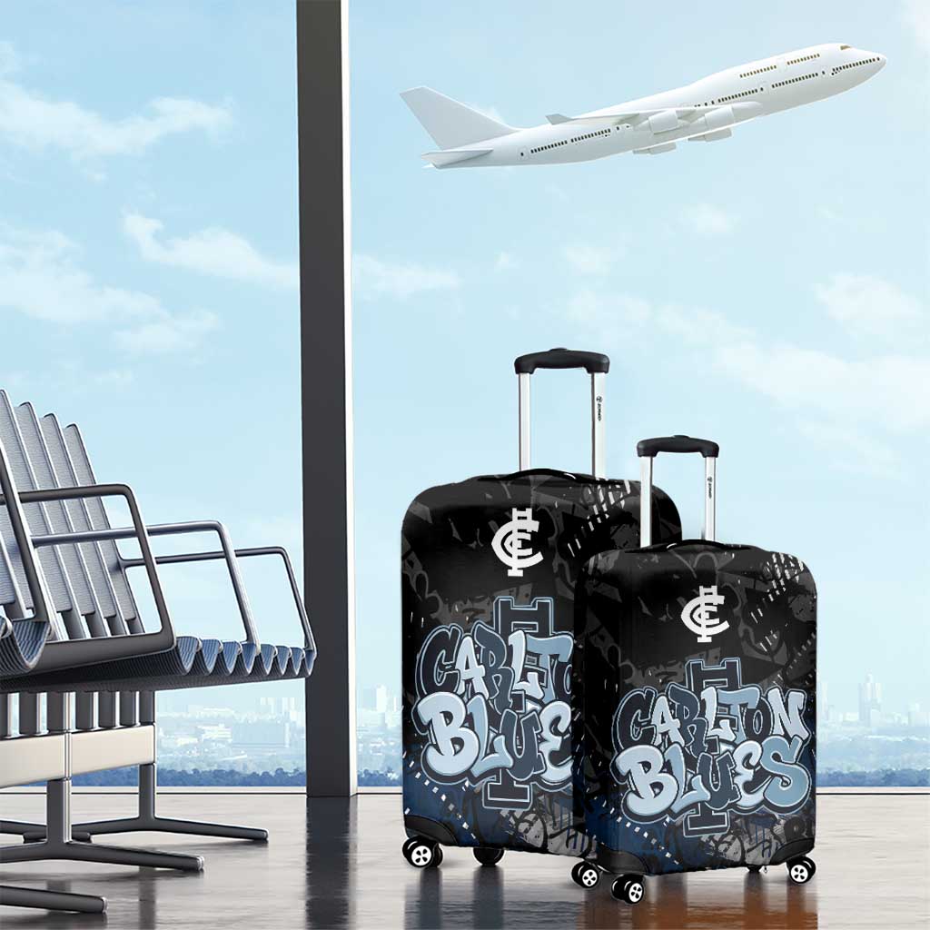 Carlton Blues Luggage Cover Urban Graffiti Street Art - Bold Abstract Spray Paint