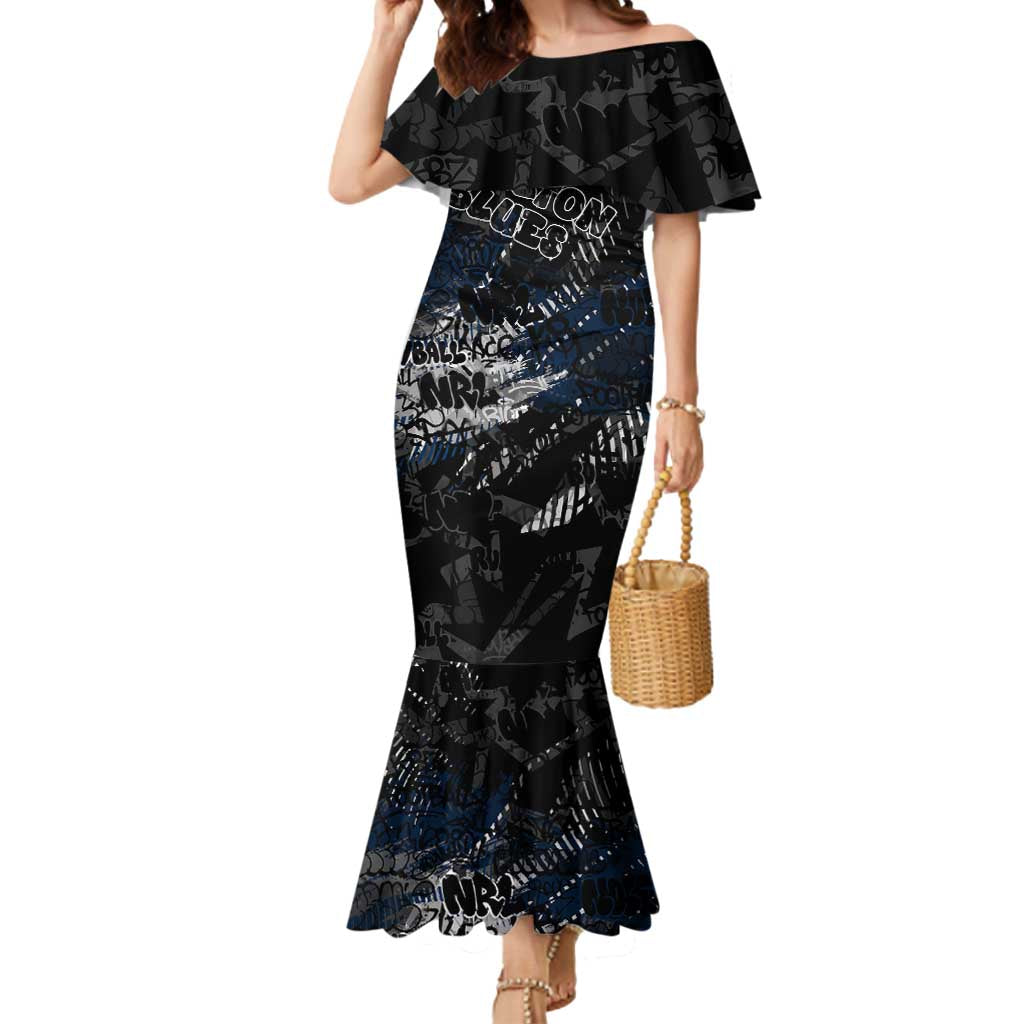 Carlton Blues Mermaid Dress Urban Graffiti Street Art - Bold Abstract Spray Paint