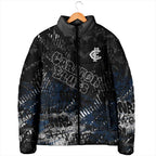 Carlton Blues Padded Jacket Urban Graffiti Street Art - Bold Abstract Spray Paint