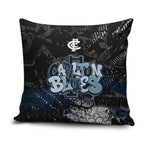 Carlton Blues Pillow Cover Urban Graffiti Street Art - Bold Abstract Spray Paint