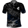 Carlton Blues Polo Shirt Urban Graffiti Street Art - Bold Abstract Spray Paint