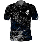 Carlton Blues Polo Shirt Urban Graffiti Street Art - Bold Abstract Spray Paint