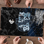 Carlton Blues Puzzle Urban Graffiti Street Art - Bold Abstract Spray Paint