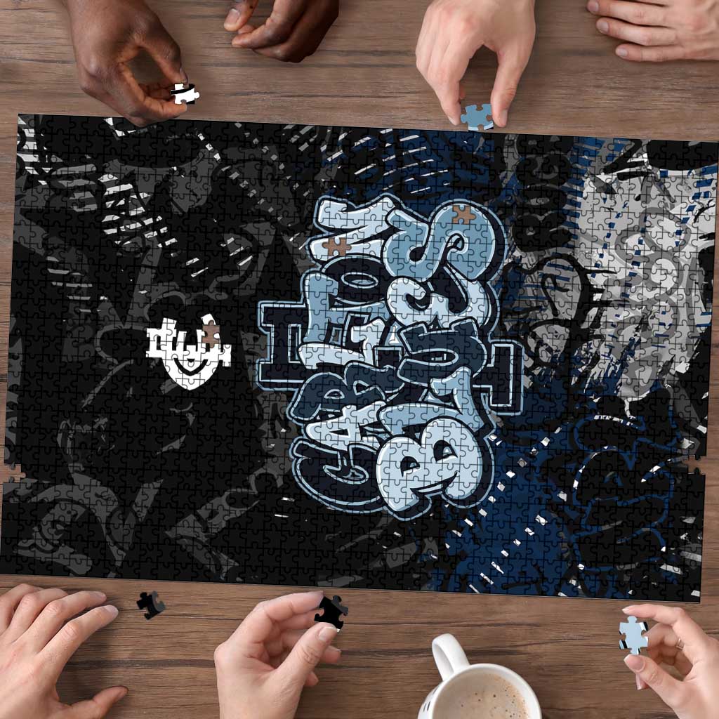 Carlton Blues Puzzle Urban Graffiti Street Art - Bold Abstract Spray Paint
