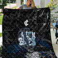 Carlton Blues Quilt Urban Graffiti Street Art - Bold Abstract Spray Paint