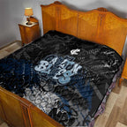 Carlton Blues Quilt Urban Graffiti Street Art - Bold Abstract Spray Paint