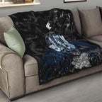 Carlton Blues Quilt Urban Graffiti Street Art - Bold Abstract Spray Paint
