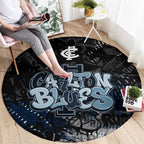 Carlton Blues Round Carpet Urban Graffiti Street Art - Bold Abstract Spray Paint