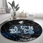 Carlton Blues Round Carpet Urban Graffiti Street Art - Bold Abstract Spray Paint