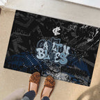 Carlton Blues Rubber Doormat Urban Graffiti Street Art - Bold Abstract Spray Paint