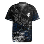 Carlton Blues Rugby Jersey Urban Graffiti Street Art - Bold Abstract Spray Paint