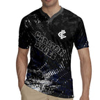 Carlton Blues Rugby Jersey Urban Graffiti Street Art - Bold Abstract Spray Paint