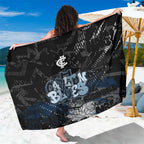 Carlton Blues Sarong Urban Graffiti Street Art - Bold Abstract Spray Paint