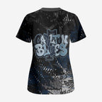 Carlton Blues Scrub Top Urban Graffiti Street Art - Bold Abstract Spray Paint