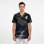 Carlton Blues Scrub Top Urban Graffiti Street Art - Bold Abstract Spray Paint