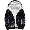 Carlton Blues Sherpa Hoodie Urban Graffiti Street Art - Bold Abstract Spray Paint