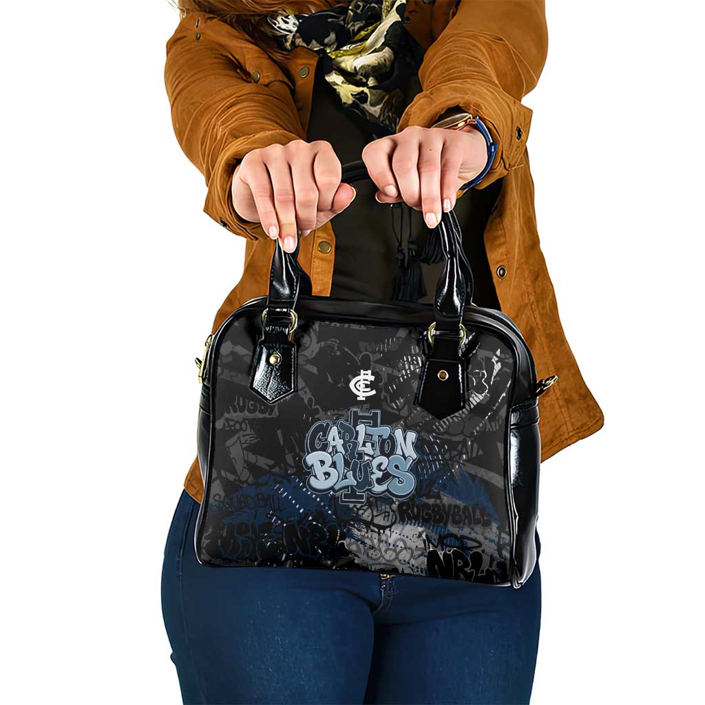 Carlton Blues Shoulder Handbag Urban Graffiti Street Art - Bold Abstract Spray Paint