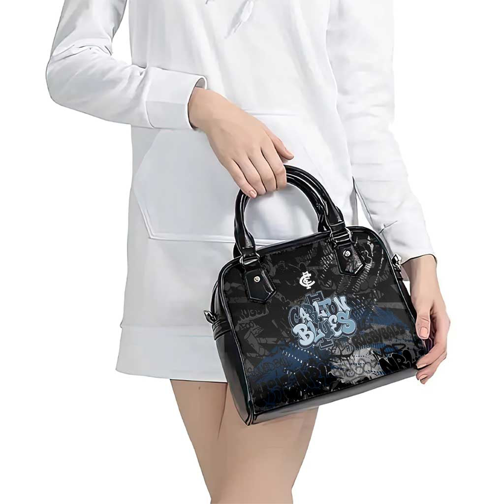 Carlton Blues Shoulder Handbag Urban Graffiti Street Art - Bold Abstract Spray Paint