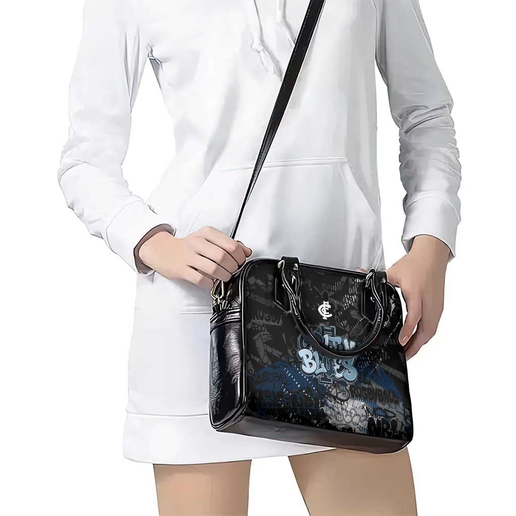 Carlton Blues Shoulder Handbag Urban Graffiti Street Art - Bold Abstract Spray Paint