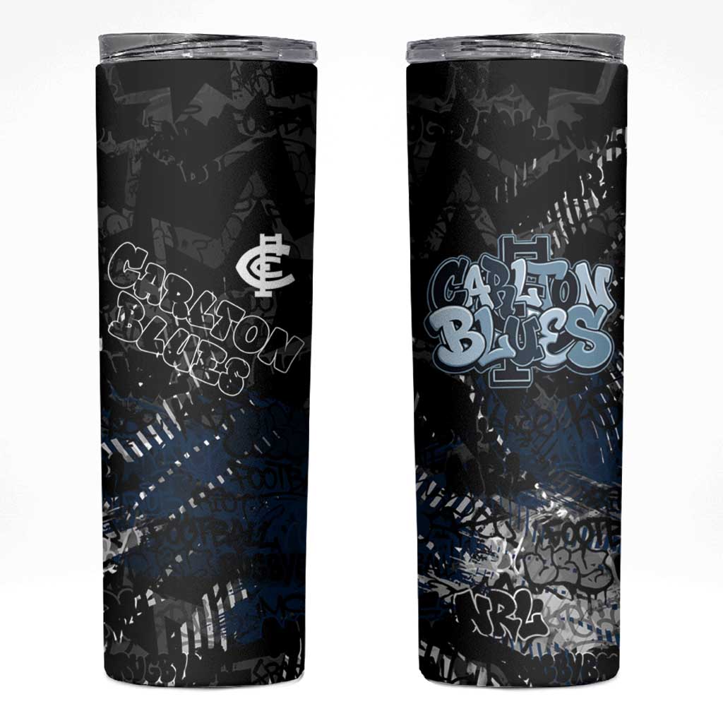 Carlton Blues Skinny Tumbler Urban Graffiti Street Art - Bold Abstract Spray Paint