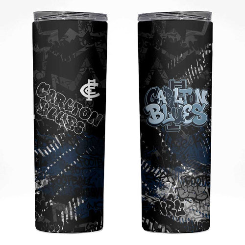 Carlton Blues Skinny Tumbler Urban Graffiti Street Art - Bold Abstract Spray Paint