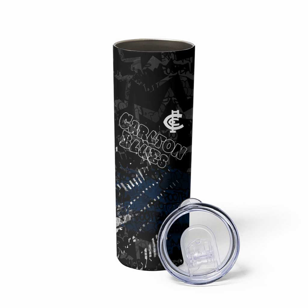 Carlton Blues Skinny Tumbler Urban Graffiti Street Art - Bold Abstract Spray Paint