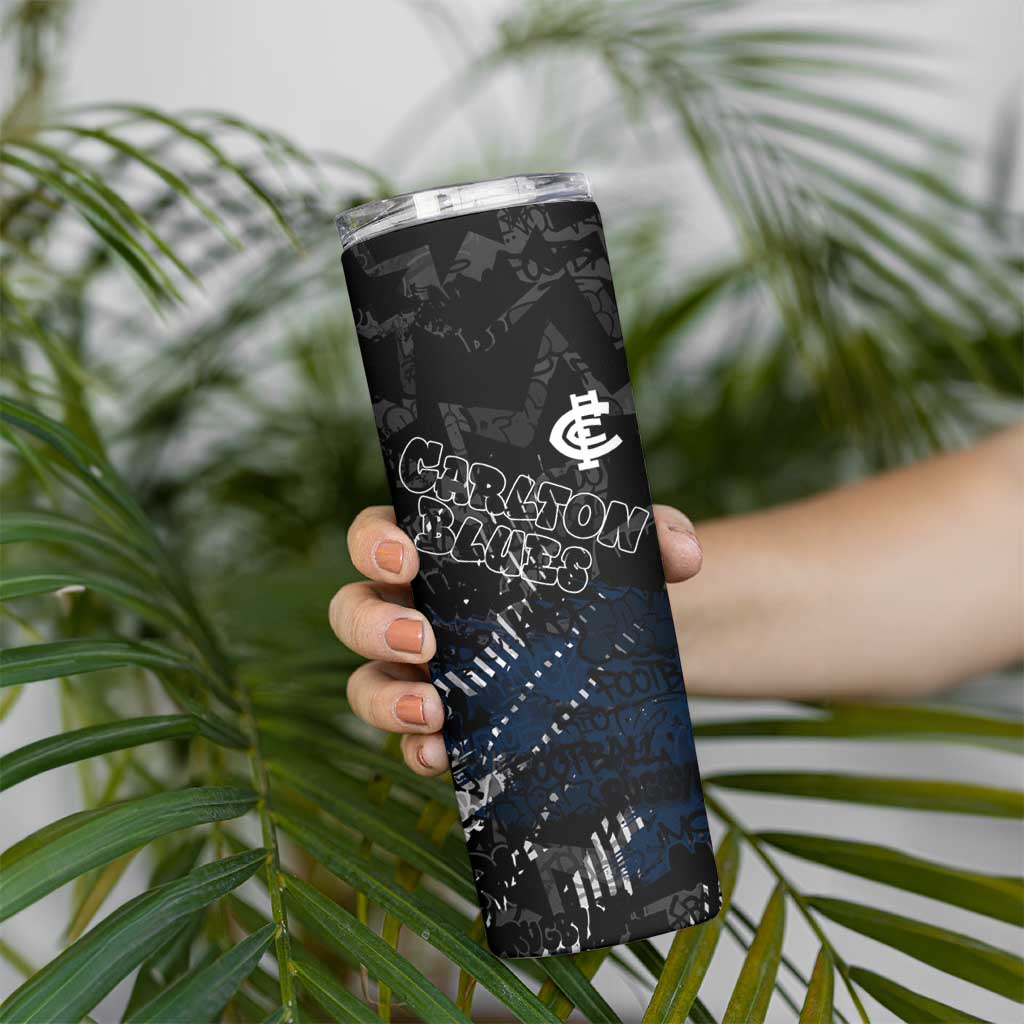 Carlton Blues Skinny Tumbler Urban Graffiti Street Art - Bold Abstract Spray Paint