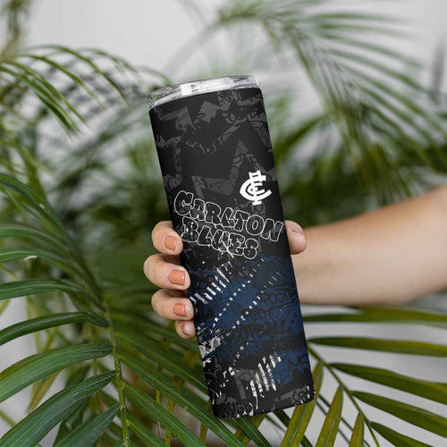 Carlton Blues Skinny Tumbler Urban Graffiti Street Art - Bold Abstract Spray Paint