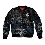 Carlton Blues Sleeve Zip Bomber Jacket Urban Graffiti Street Art - Bold Abstract Spray Paint