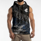 Carlton Blues Sleeveless Hoodie Urban Graffiti Street Art - Bold Abstract Spray Paint