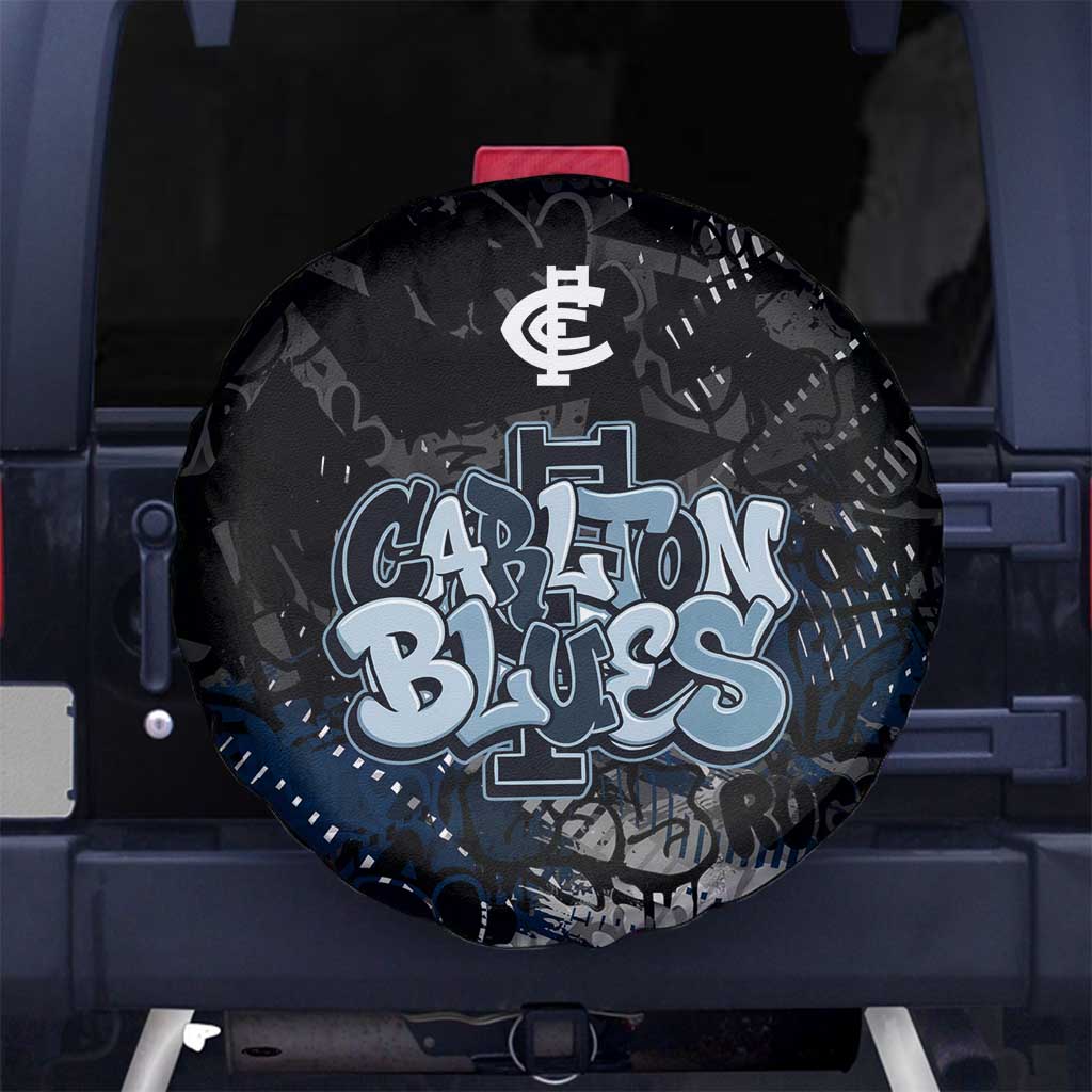 Carlton Blues Spare Tire Cover Urban Graffiti Street Art - Bold Abstract Spray Paint