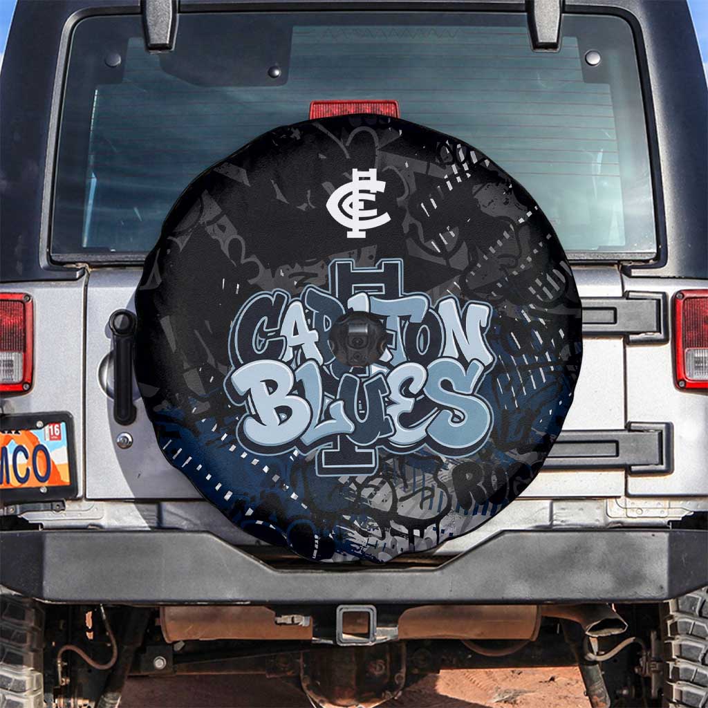 Carlton Blues Spare Tire Cover Urban Graffiti Street Art - Bold Abstract Spray Paint