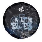 Carlton Blues Spare Tire Cover Urban Graffiti Street Art - Bold Abstract Spray Paint