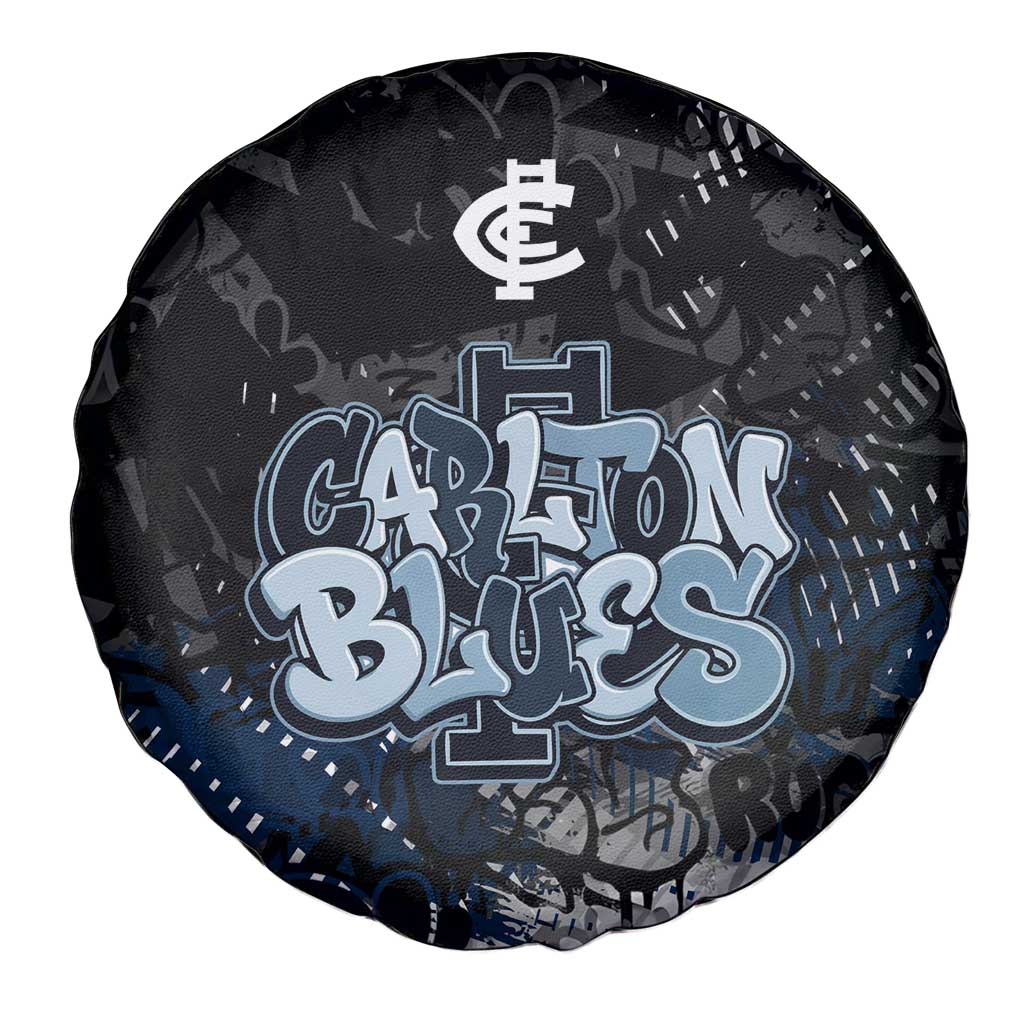 Carlton Blues Spare Tire Cover Urban Graffiti Street Art - Bold Abstract Spray Paint