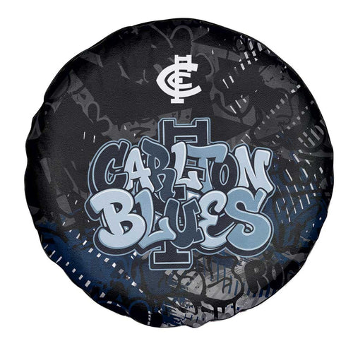 Carlton Blues Spare Tire Cover Urban Graffiti Street Art - Bold Abstract Spray Paint