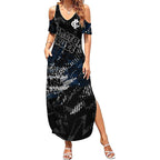Carlton Blues Summer Maxi Dress Urban Graffiti Street Art - Bold Abstract Spray Paint