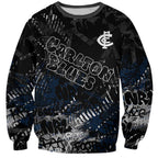 Carlton Blues Sweatshirt Urban Graffiti Street Art - Bold Abstract Spray Paint