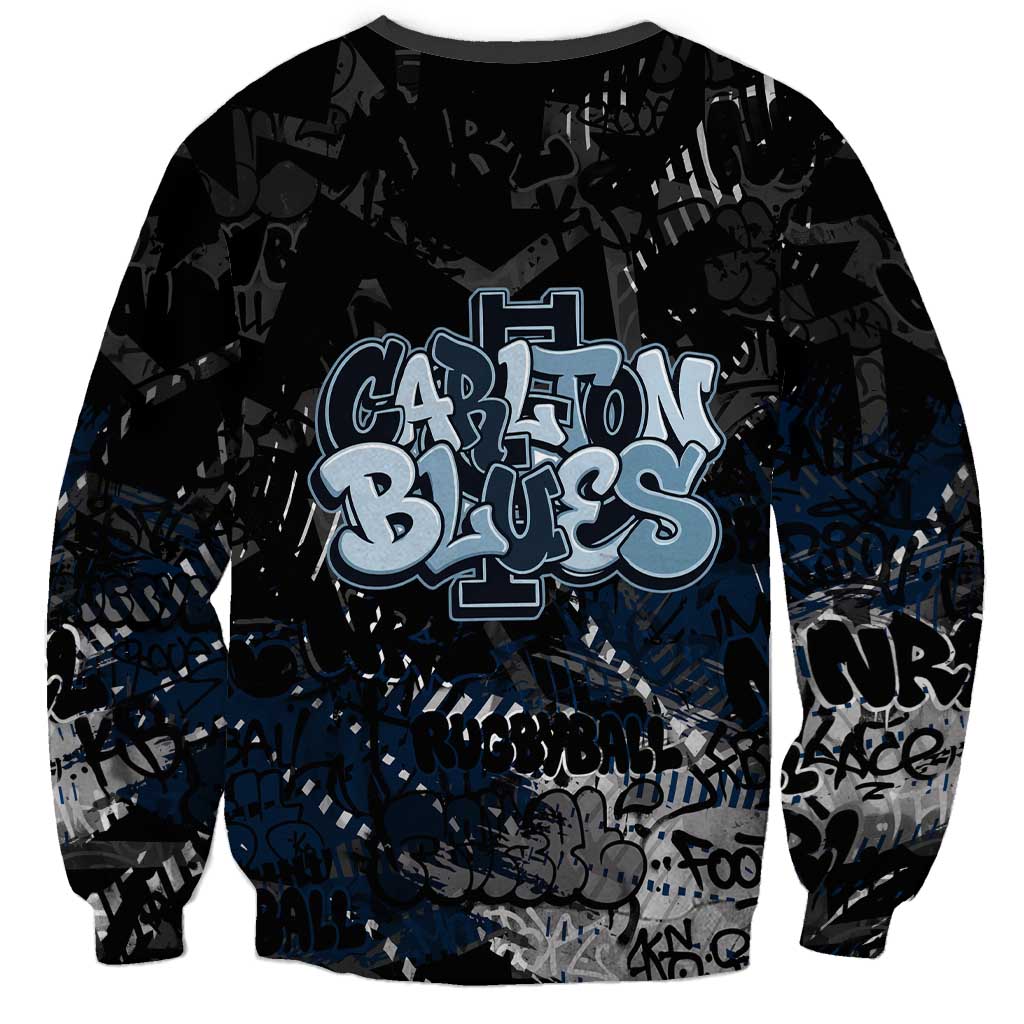 Carlton Blues Sweatshirt Urban Graffiti Street Art - Bold Abstract Spray Paint