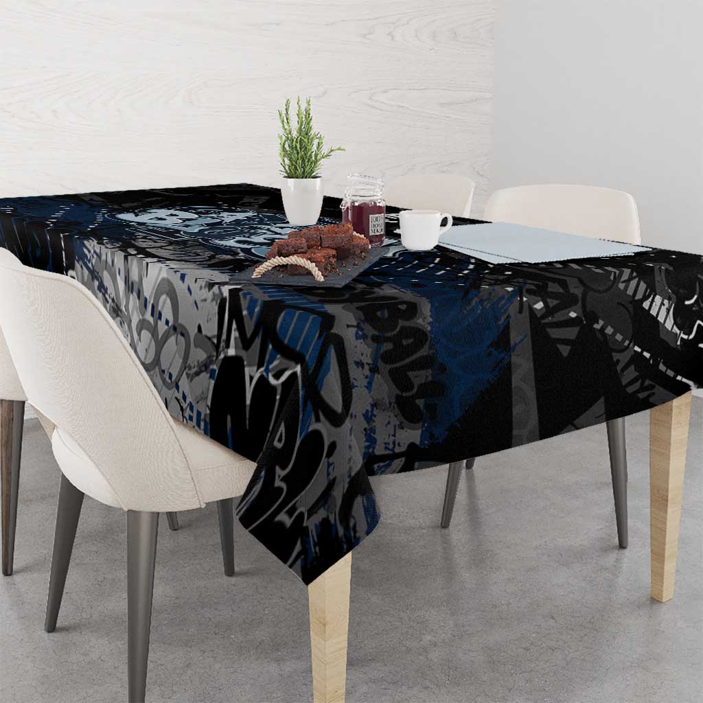 Carlton Blues Tablecloth Urban Graffiti Street Art - Bold Abstract Spray Paint